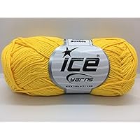 Yellow Cotton Bamboo Yarn - 50 Gram, 153 Yards, 2 Weight (Sport, Fine) - #41444