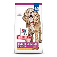 Hill's Science Diet Dry Dog Food, Adult 11+ for Senior Dogs, Small Paws, Chicken Meal, Barley & Brown Rice Recipe, 4.5 lb. Bag