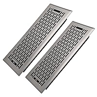 4x12 Inches 2 Pack Heavy Duty Walkable Floor Register - Easy Adjust Air Supply Lever Decorative Floor Vent Covers - Boston Design Vent Covers for Home - Satin Nickel