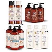 Soapbox Ultimate Combo Pack, Coconut Liquid Hand Soap + Biotin Shampoo & Conditioner + Oat Milk Lavendar Body Wash + Oat Milk Almond Body Lotion