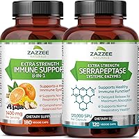 Extra Strength Serrapeptase Capsules and Extra Strength 8-in-1 Immune Support Capsules
