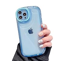 Ownest Compatible with iPhone 15 Pro Max Case with Clear Kickstand Creative Protective Design Case with Camera Holder for TPU Slim Shockproof Cool Phone Case for iPhone 15 Pro Max-Blue