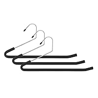 Whitmor Chrome & Foam Slack Hangers, S/3, Black, 0.46 x 14.375 x 6.5 inch