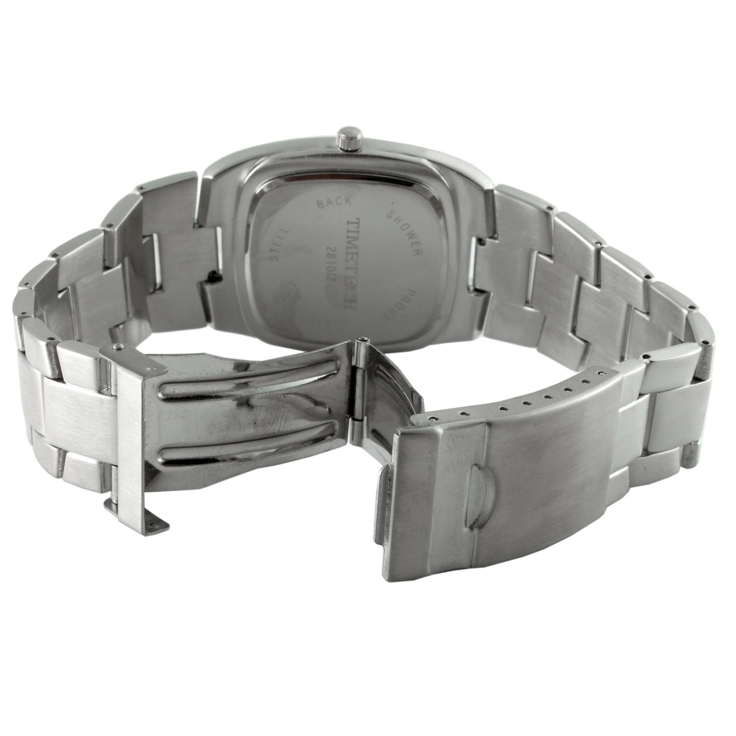 Timetech Men's Denim Blue Sunray Dial with Adjustable Metal Bracelet Watch