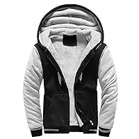 Heavyweight Winter Sweatshirt Thick Fleece Sherpa Lined Warm Jacket Big Tall Zip Up Mens Hoodie Outerwear Coats