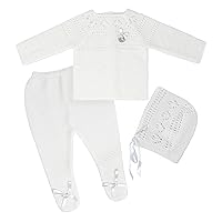 Newborn Baby Knitted Clothes Set, Coming Home Infant Knit Outfit for Boys and Girls