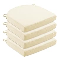 LOVTEX Chair Cushions for Dining Chairs 4 Pack - Memory Foam Chair Pads with Ties and Non-Slip Backing - Seat Cushion for Kitchen Chair 16