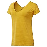 Reebok Double V-Neck Activchill Tee, Semi Solar Gold, Large