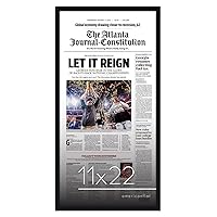 Americanflat 11x22 Newspaper Frame in Black - Assorted Media Article Cover Frame with Polished Plexiglass and Built-in Hanging Hardware for Horizontal and Vertical Display
