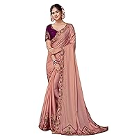 Indian Bridal Wedding Silk Saree Blouse Muslim Women Heavy Sari 1613