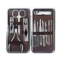 12 pcs Manicure Set Tool Multi-Function Nail Tool Stainless Steel Nail Trim Nail Clippers Scissors Tweezers Tool