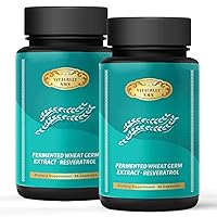 Spermidine Supplement Fermented Wheat Germ Extract·Resveratrol- 1100MG Potent Formula Powerful Antioxidant & Spermidine Content for Heart Health, Anti Aging and Immune System (Pack of 2)