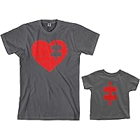 Threadrock Heart & Missing Piece Toddler & Men's T-Shirt Matching Set
