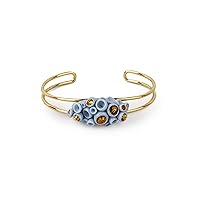 LLADRÓ Golden Blue Reef Metal Bracelet. Porcelain Bracelet.