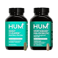HUM Full Skin Detox and Cleanse -Proboitics for Problem Skin and Acne Breakouts witrh Organic Algae, Detoxifying Herbs, Skin Squad and Daily Cleanse