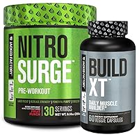 Nitrosurge Pre-Workout in Fruit Punch & Build XT Muscle Building Bundle for Men & Women