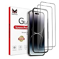 iPhone 14 Pro Max Screen Protector Tempered Glass [Black Edge] Compatible with Apple Dynamic Island (2 Pack)