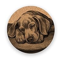 Weimaraner, Coasters gift, Set of 6, Cork Coasters with Holder, Absorbent Coasters for Dog Lovers, Personalized Drink Coasters - CA040
