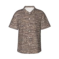 Brick Wall. Men's Casual Button-Down Hawaiian Shirts â€“ Funky Tropical Summer Outfits â€“ Retro Printed Beach Wear for Men