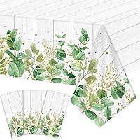 3 Pieces Eucalyptus Leaf Tablecloths Sage Green Baby Shower Birthday Party Decorations Eucalyptus Leaves Plastic Table Covers Tropical Plant Table Cloths for Birthday Wedding Table Party Supplies