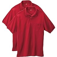 Hanes Men’s EcoSmart Polo, Short-Sleeve Polo Shirt, 2-Pack