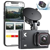 4K Dash Cam Front and Rear with WiFi - Kingslim D2 Pro 4K Front and 1080P Rear Dual Dash Cam for Cars, Car Dashboard Camera with Night Vision and Parking Monitor, 256GB Supported[Upgraded Version]