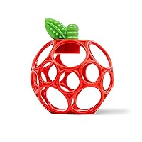 Bright Starts Oball Easy Grasp Red Apple Teether Toy, Hold My Own Collection, BPA Free, Unisex, Newborn and Up