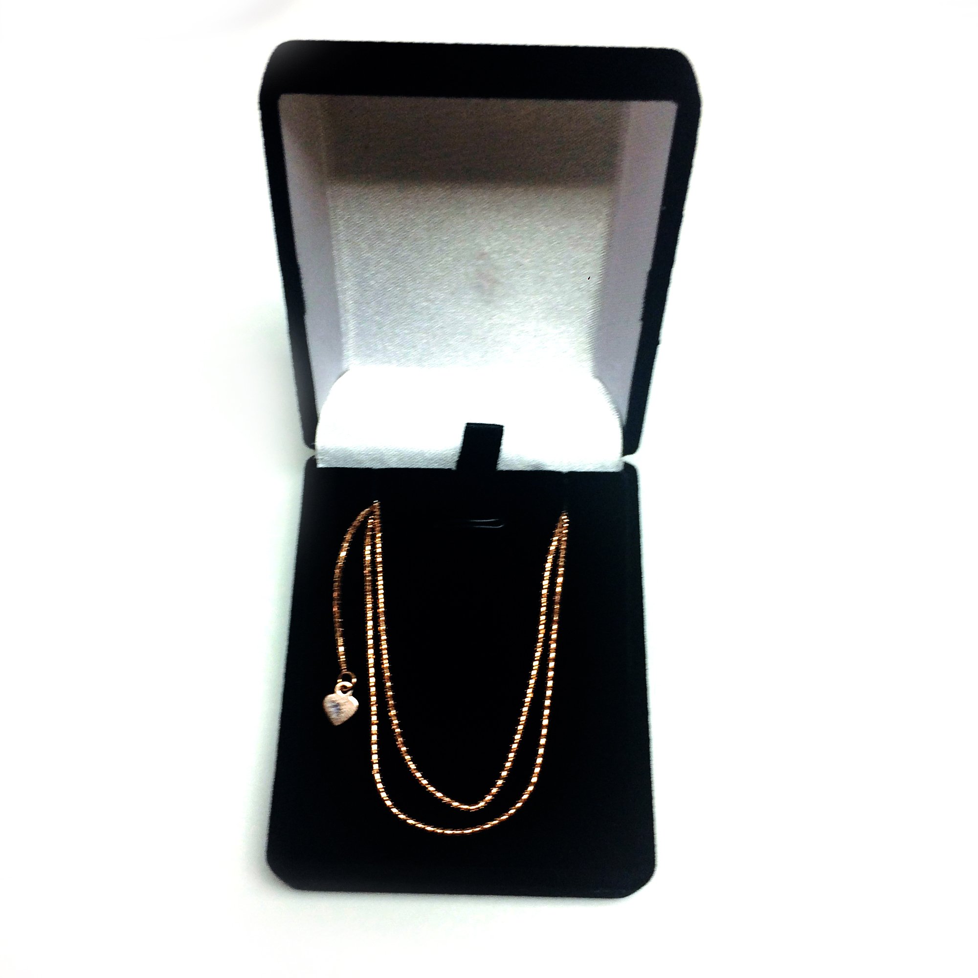 14k Rose Gold Adjustable Popcorn Link Chain Necklace, 1.3mm, 22