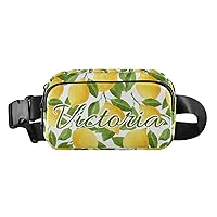 Custom Watercolor Lemons Green Leaves Sfd003 Fanny Packs for Women Men Personalized Belt Bag with Adjustable Strap Customized Fashion Waist Packs Crossbody Bag Waist Pouch for Outdoor Jogging