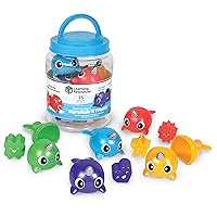 Learning Resources Snap-n-Learn Narwhals & Friends, 15 Pieces, Ages 18 Months+, Baby and Toddler Toys, Educational Toys, Color and Shape Recognition, Fine Motor Skills