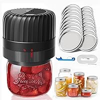 Electric Mason Jar Vacuum Sealer Kit for Wide-Mouth & Regular-Mouth Mason Jars, Food Saver Vacuum Canning Sealer Machine Includes 16 Jar Lids