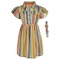 Girls' 2-Piece Striped Dress Set Outfit