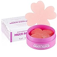 Heart Clover Hydrogel Multi Patch – Moisturizing Pads for Wrinkles – Redness & Skin Troubles Relief – Calamine, Gold, Seaweed, Pearl Extracts - Dermatologically Tested – 30 Sheets