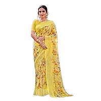Traditional Indian Women Georgette With Heavy Print Work Saree & Blouse Muslim Sari 5637