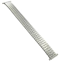 16-22mm T&C Silver Tone Expansion Stainless Steel Shiny Metal Watch Band