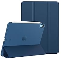 MoKo for iPad Air 11 Inch Case 2024/ iPad Air 5th Generation Case 2022/ iPad Air 4th Gen 2020, iPad Air Case with Translucent Hard Back Cover, Support Apple Pencil Pro/2nd/USB-C,Dark Sea Blue