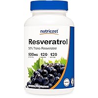 Nutricost Resveratrol 500mg; 120 Capsules - 50% Trans-Resveratrol