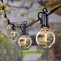Brightown Outdoor String Lights - 30 Ft G40 Globe Patio Lights, UL Listed Connectable Dimmable All Weatherproof Bistro Lights for Indoor Outdoor Decoration, 30 G40 Bulbs Hanging Sockets