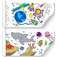 2 Pcs Children's Drawing Roll, Coloring Paper Roll for Kids, 118×11.8 Inch Sticky DIY Painting Drawing Paper Rolls for Toddler, Christmas Gift, Wall Coloring Paper Stickers