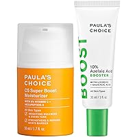 10% Azelaic Acid Booster + C5 Super Boost 5% Vitamin C Moisturizer, for Post-Acne Discoloration & Appearance of Redness, Fragrance-Free & Paraben-Free, Set of 2