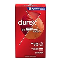Extra Sensitive Lubricated Ultra Thin Premium Latex Condoms, Wide Fit, 12 Count