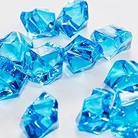 Acrylic Ice Rocks Crystals Table Scatter, 1-Inch, 50 Pcs (Turquoise)