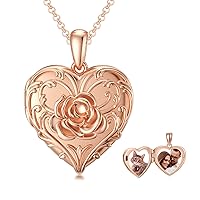 SOULMEET Sterling Silver Heart Shaped Locket Necklace That Holds Pictures Photo Keep Someone Near to You Custom Gold Lockets Jewelry Personalized Letters Engraving