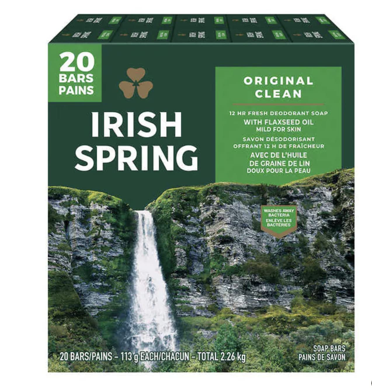 Irish Spring Deodorant Soap Original Scent - 20 ct