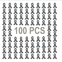 Gray Ribbon Pin 100 pieces Gray awareness Enamel Lapel Brooches for Diabetes Brain Cancer Asthma Parkinson's Disease Awareness