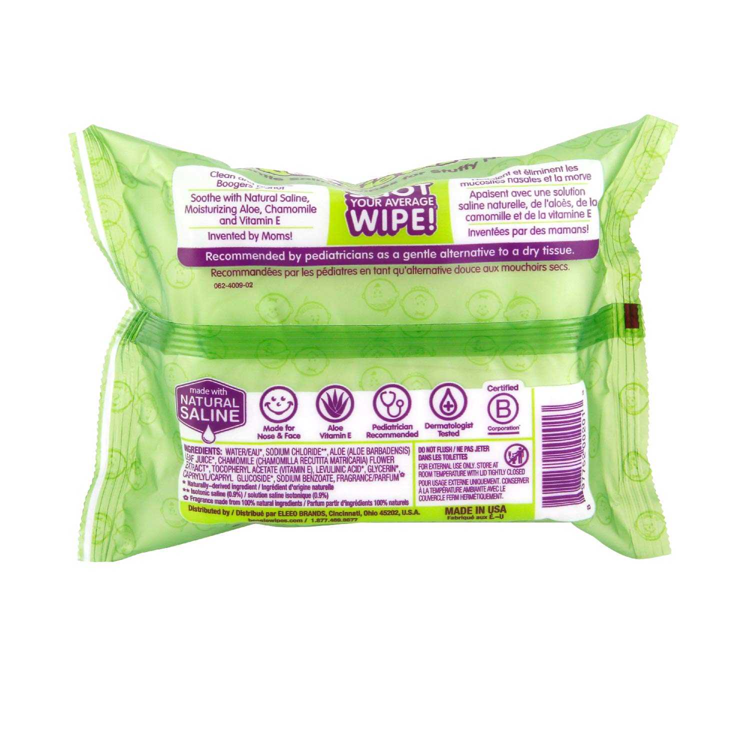 Boogie Wipes Wet Wipes for Baby and Kids, HSA/FSA Eligible, Chamomile and Vitamin E, White, Fresh Scent, 180 Count