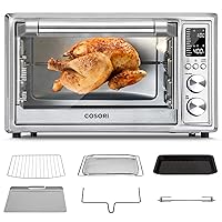 COSORI 12-in-1 Air Fryer Toaster Oven Combo, Airfryer Rotisserie Convection Oven Countertop, Mother's Day Gift,Bake, Broiler, Roast, Dehydrate, 100 Recipes & 6 Accessories, 32QT, Stainless Steel