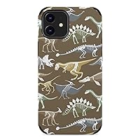 Dinosaurs Skeletons Protective Phone Case Slim Leather Case Shockproof Phone Cover Shell Compatible for iPhone 12