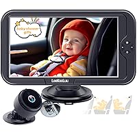 Baby Car Camera Ease Install: Gift for Newborn USB-Plug Protect Baby's Eyes Color Image Clear Night Vision HD 1080P 360° Rotation No-Sloshing Hide Lights 150° Wide View Angle for 3 Kids -K01