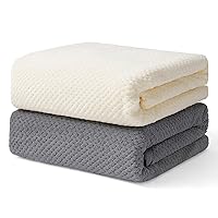 2 Pack Bath Towel Set, Bigger Size, Microfiber Super Soft Highly Absorbent, Durable Quick Drying Towels for Bathroom, Gym, Sports, Yoga(2 Piece 27